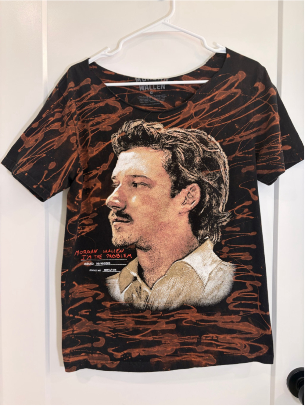 Custom Bleached Morgan Wallen "I'm The Problem" Tour Graphic Tee – Size Medium